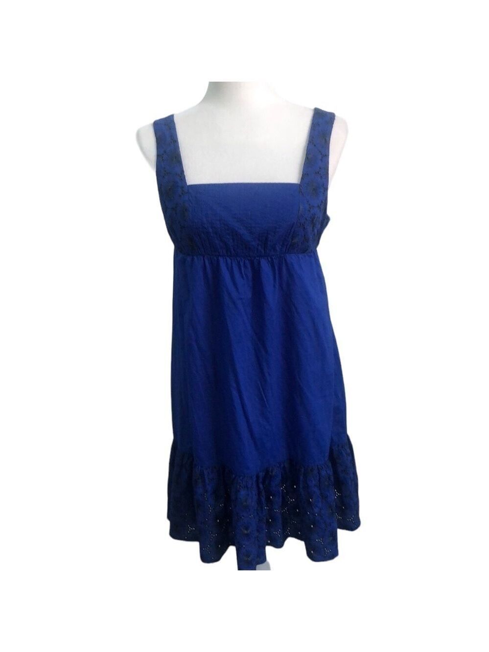 Anthropologie ELOISE Royal Blue Summer Eyelet Dress Size Small NWT